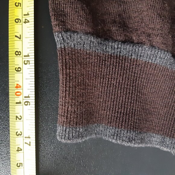 Banana Republic SZ XL Zip Up Merino Chocolate Brown Men's Mock Neck Cardigan - Picture 14 of 15